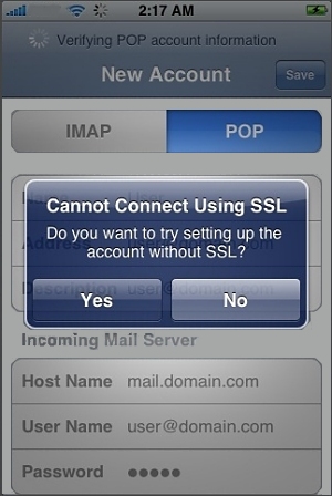Cannot Connect Using SSL