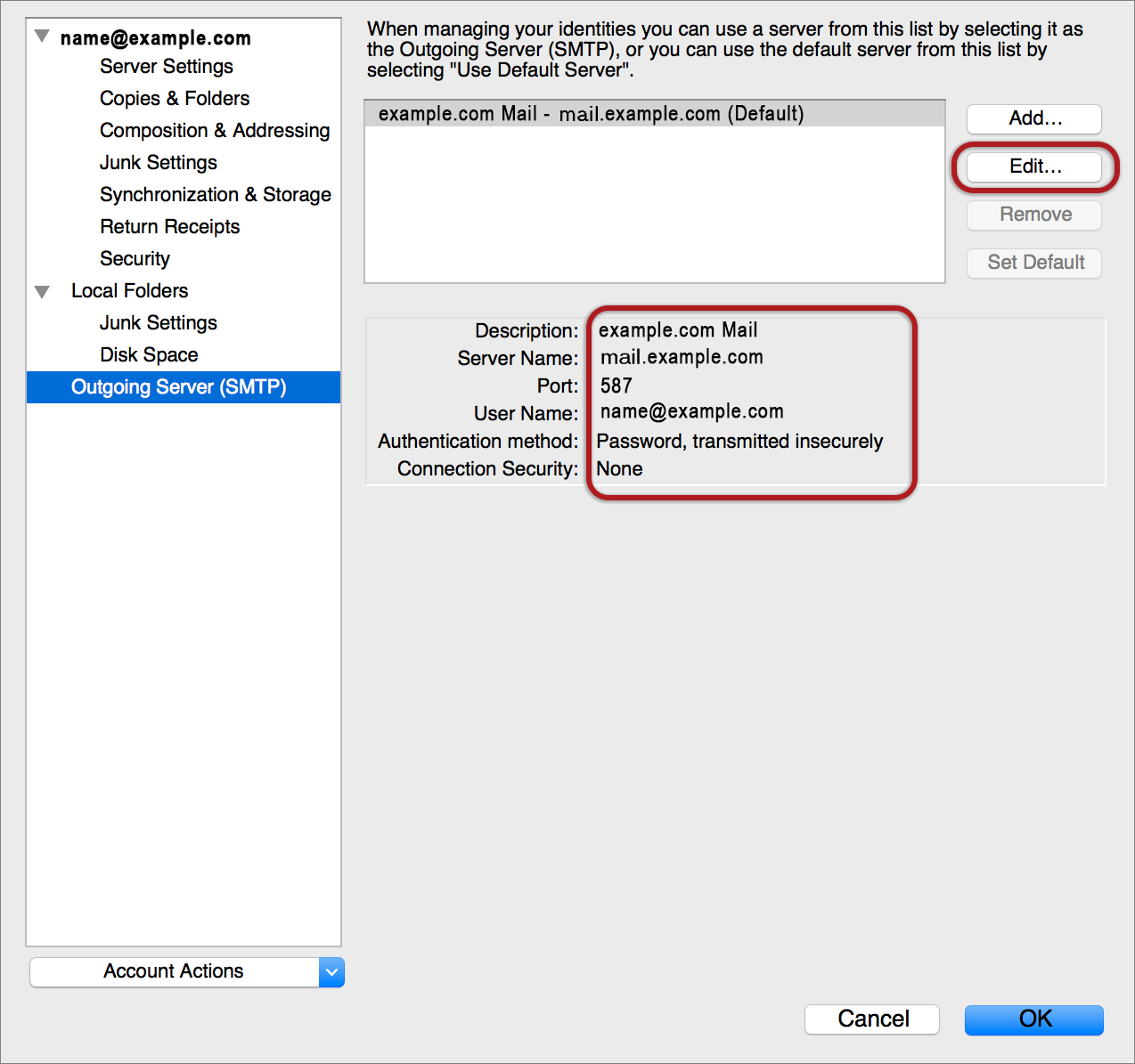 SMTP Settings