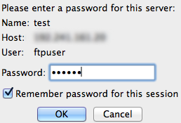 FileZilla user password